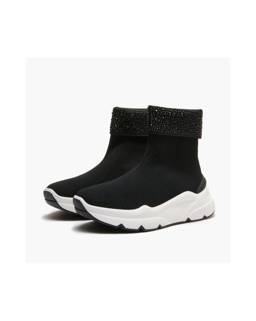 Emanuélle Vee Black Schwarze laufschuhe mit strass