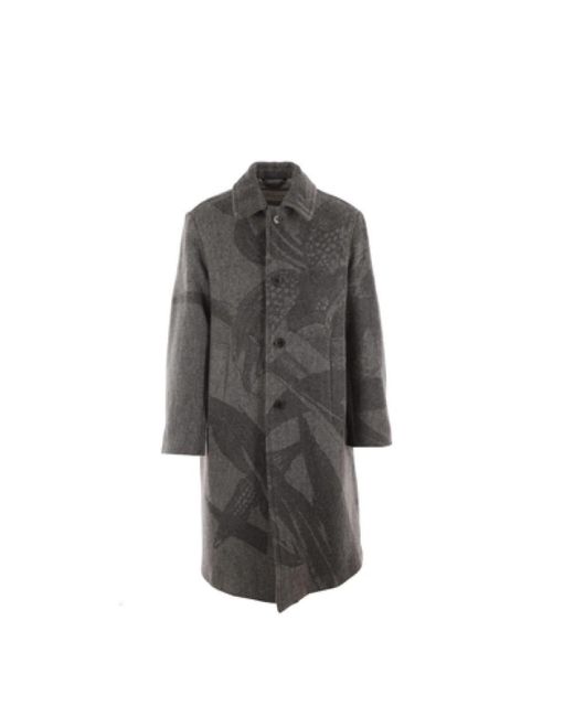 Dries Van Noten Gray Single-Breasted Coats for men