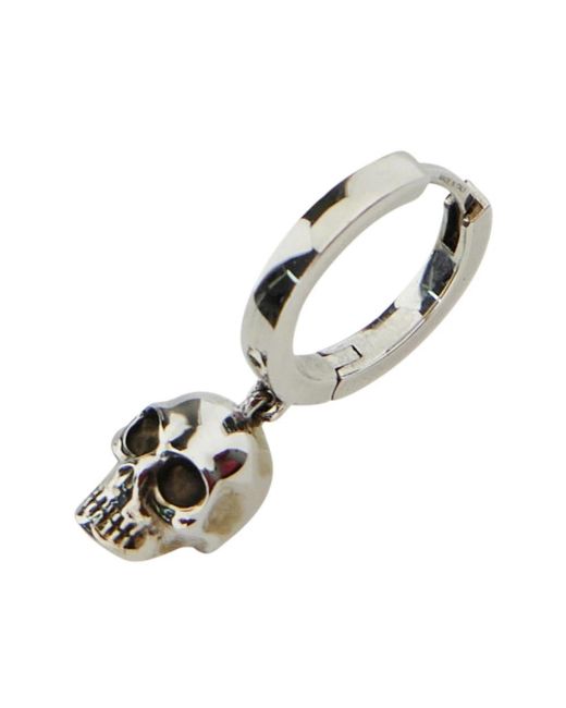 Alexander McQueen Graue Creolen Mit Schädelanhänger in Black für Herren