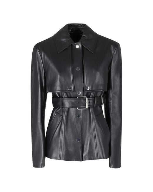 Sportmax Black Leather Jackets