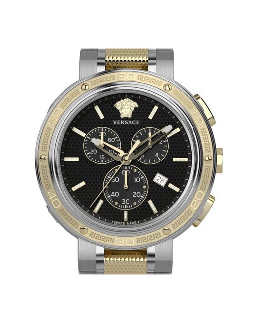 Versace V-extreme pro 46mm chrono uhr in Metallic für Herren