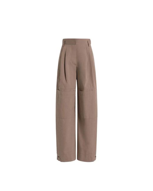 Alberta Ferretti Brown Wide Trousers
