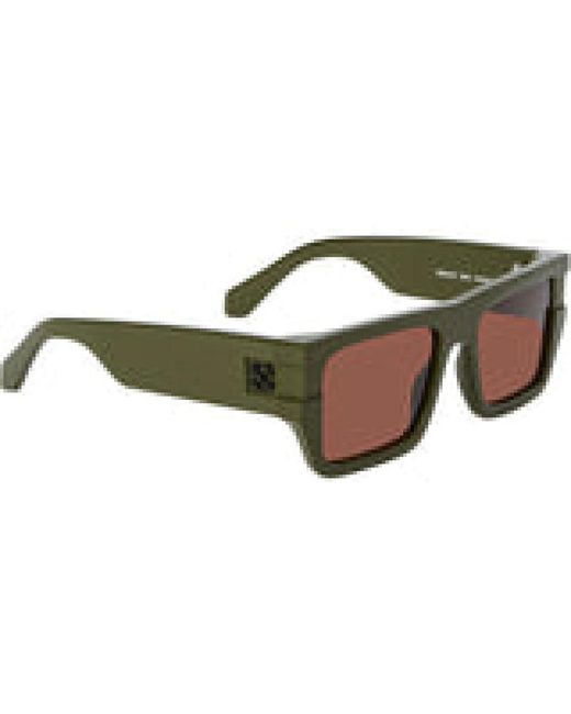 Off-White c/o Virgil Abloh Brown Grüne Rechteckige Sonnenbrille Oeri149 Chester