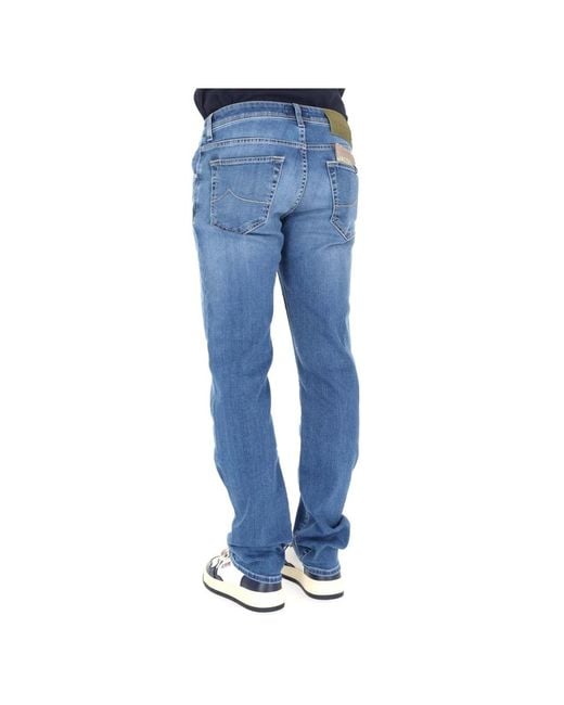 Jacob Cohen Blue Straight Jeans for men
