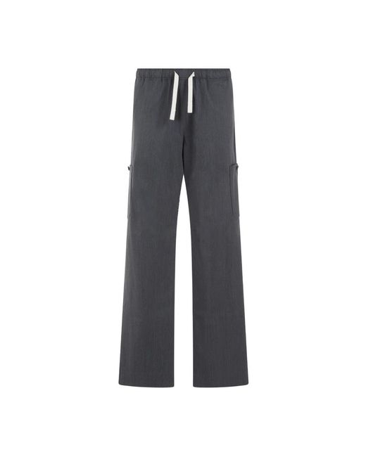 Palm Angels Gray Wide Trousers for men