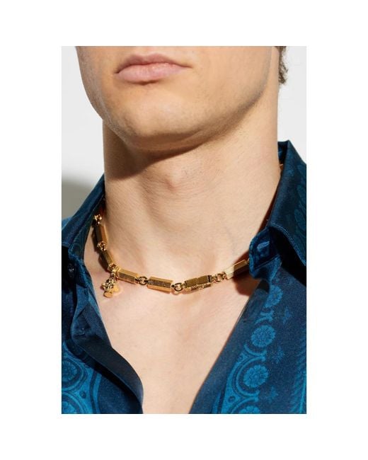 Necklaces Versace de hombre de color Metallic