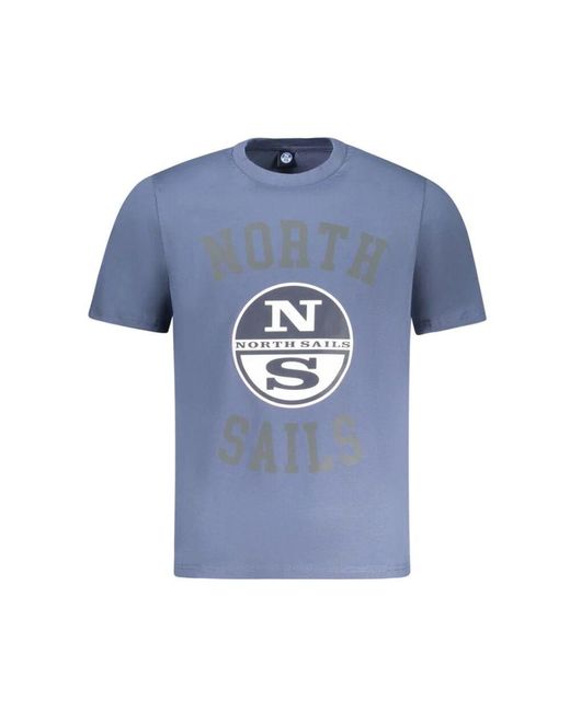 North Sails Blau Baumwoll T-Shirt Mit Dynamischem Druck in Blue für Herren