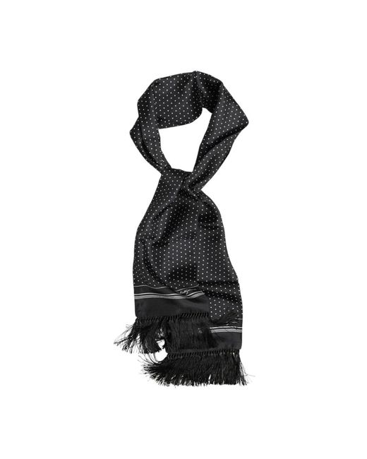Dolce & Gabbana Black Silky Scarves for men