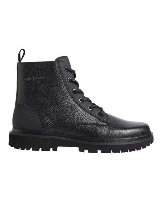 Calvin Klein Black Lace-Up Boots for men