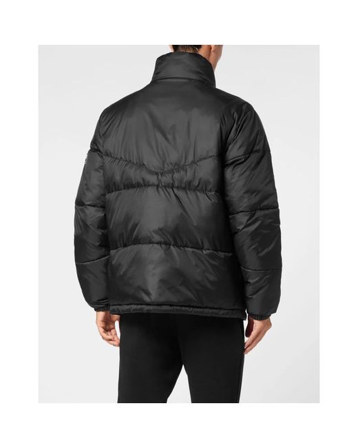 Philipp Plein Fitness ,Zwart ,Nylon Nylon Gewatteerde Jas in het Black voor heren