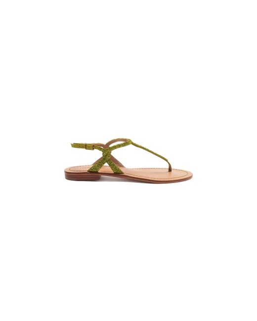 Maliparmi Metallic Flat Sandals