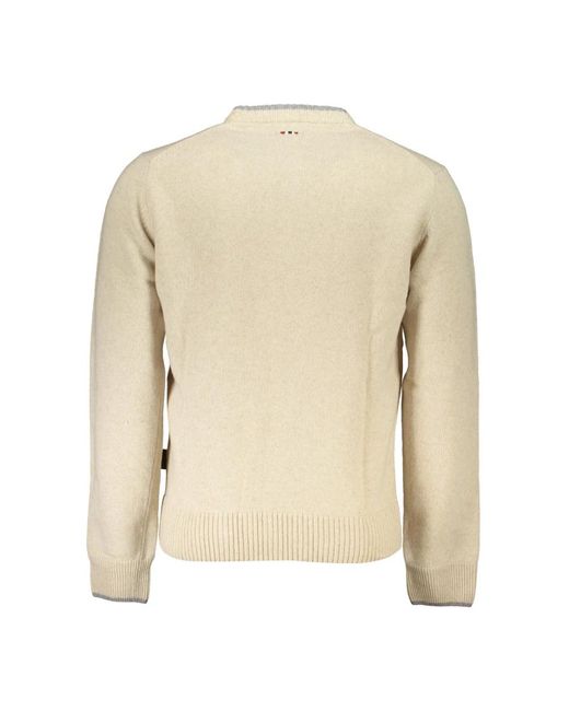 Napapijri Natural Round-Neck Knitwear for men