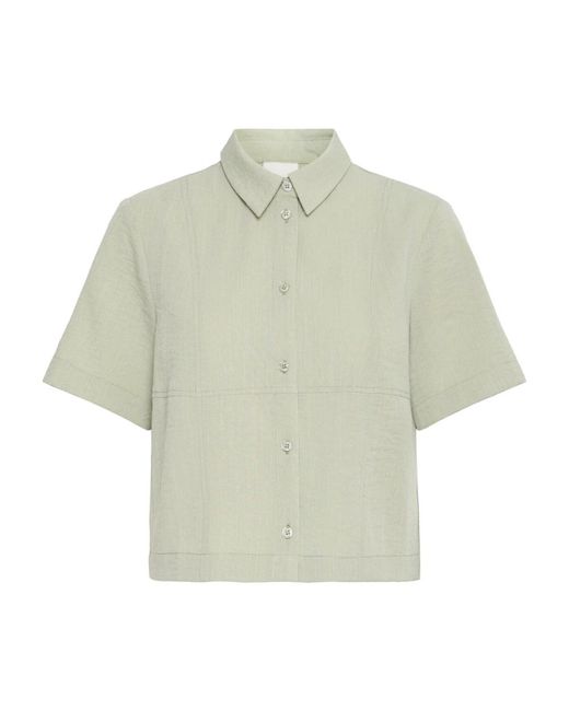 Ichi Green Stilvolle Bluse Mit Kurzen Ärmeln