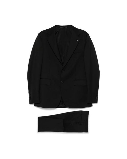Tagliatore Black Single Breasted Suits for men