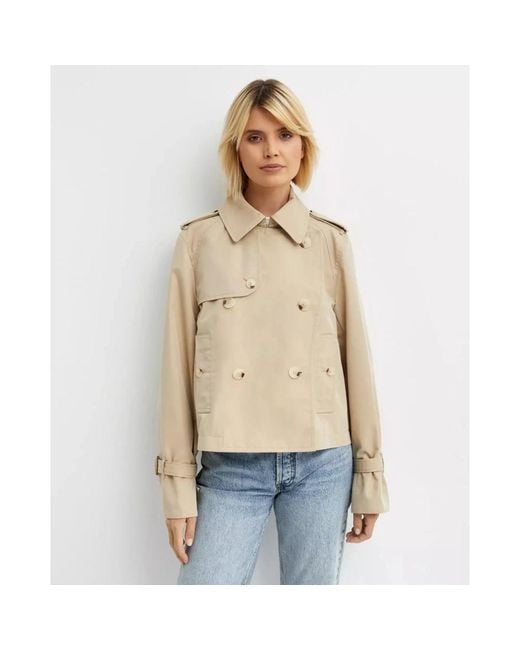 KENZO Jassen ,Katoen Korte Trenchcoat in het Natural