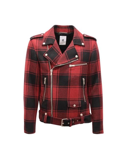 PT01 Jassen ,Rood ,Wol Wollen Jas Uit Turijn, Made in het Red voor heren