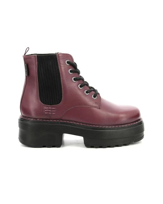 Kickers Purple Lace-up Boots