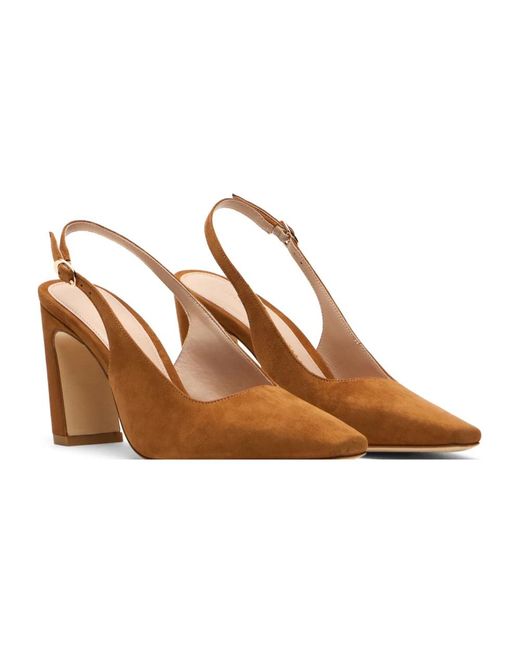 Stuart Weitzman Brown Stassi Slingback Pump 85
