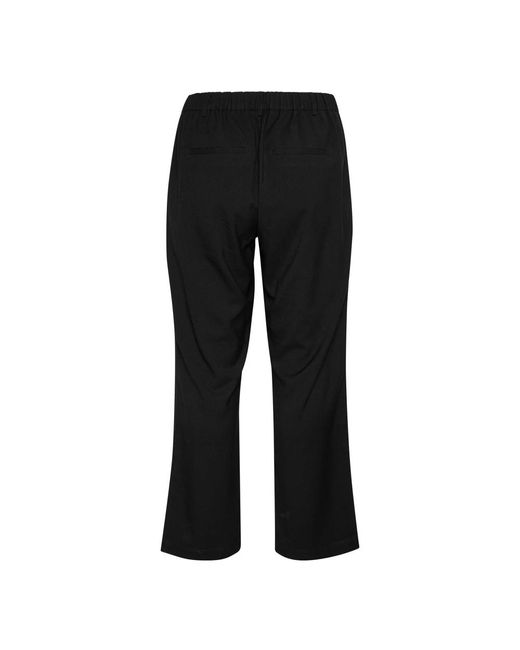 Kaffe Broeken ,Zwart ,Polyester Zwart Diep Straight Leg Broek in het Black