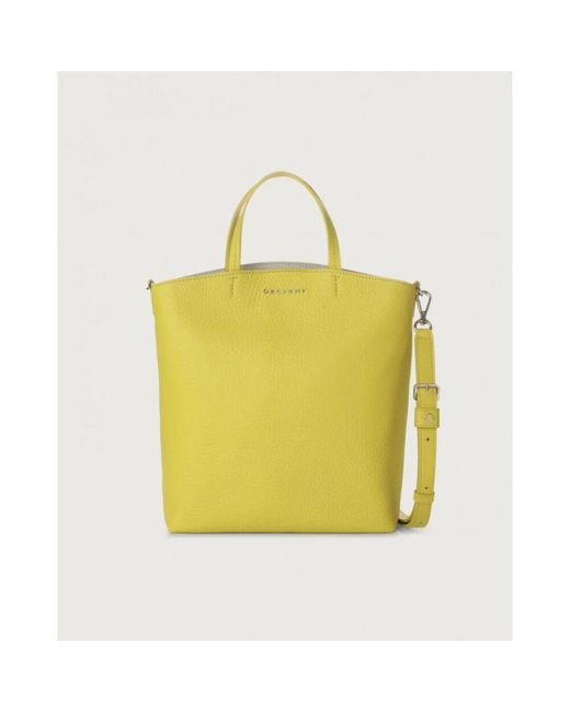 Orciani Yellow Ladylike s soft leder shopper