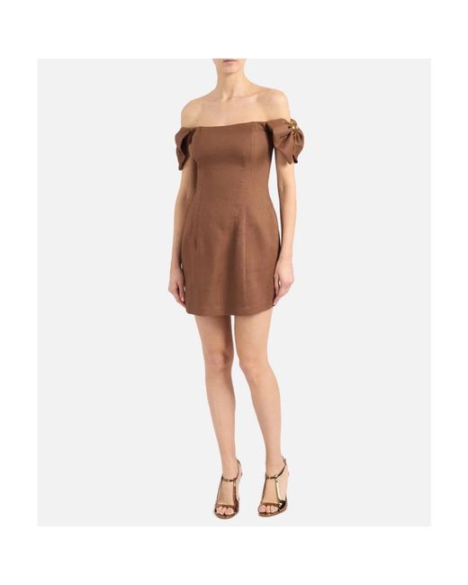 Elisabetta Franchi Brown Short Dresses