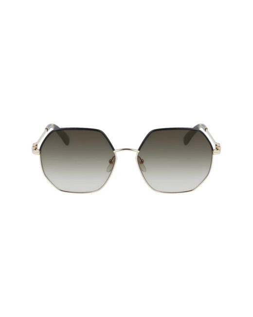 Eleganti occhiali da sole in metallo per donne di Longchamp in Metallic