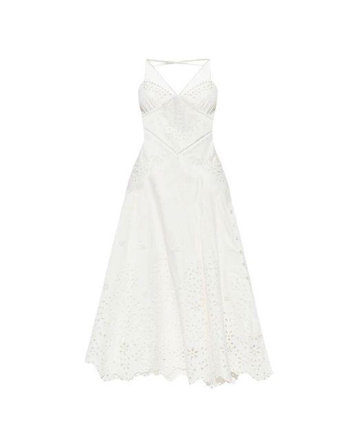 Self-Portrait White Midi Dresses