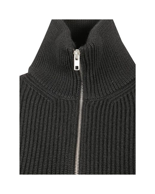 Maison Margiela Truien & Vesten ,Zwart ,Wol Wool Zipped Cardigan in het Black