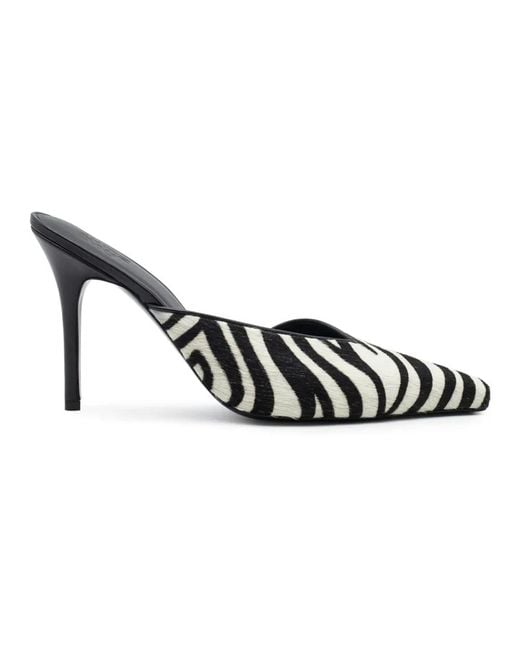 Gia Borghini Metallic Zebra Print Boss Mule Absätze