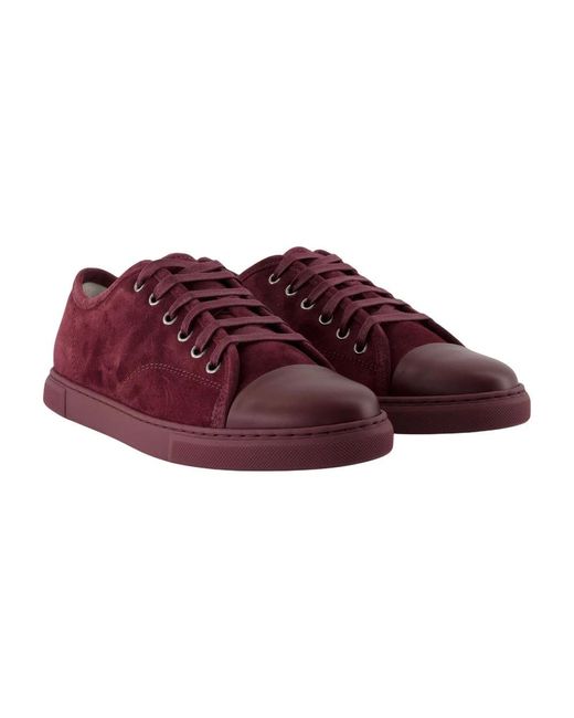 Lanvin Bordeauxrode Leren Sneakers in het Red
