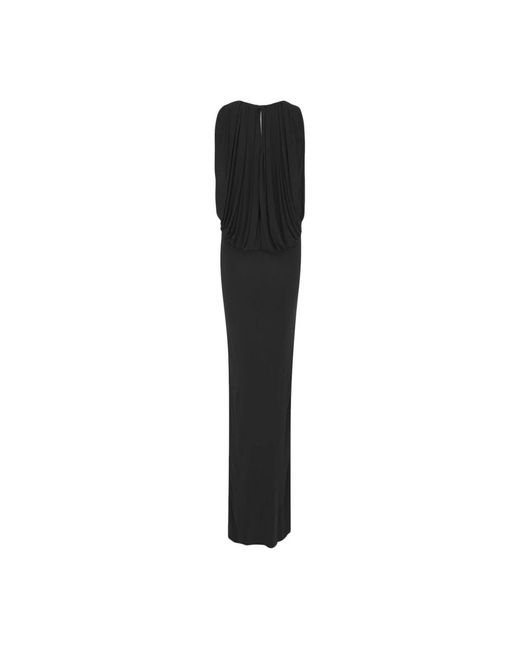 Saint Laurent Kleedjes ,Zwart ,Gedrapeerde Mouwloze Jurk in het Black