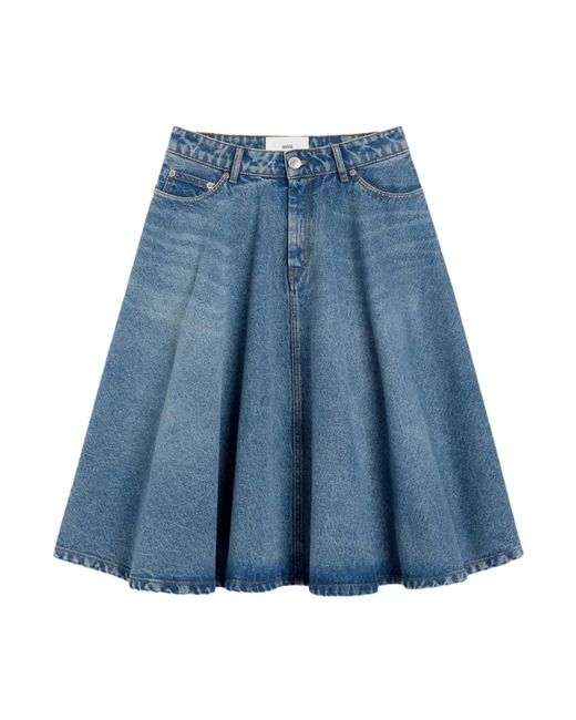 AMI Blue Denim Skirts