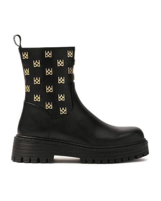 Kazar Black Stiefel Mit Reißverschluss Verziert Mit Metallmonogrammen