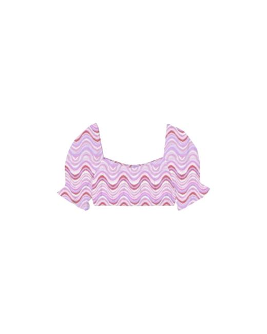 Mc2 Saint Barth Overhemden ,Roze Top Met Golfpatroon in het Pink