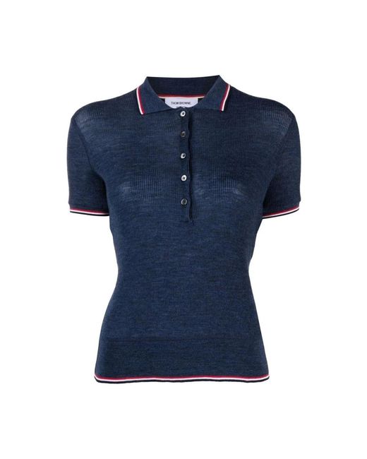 Thom Browne Blue Polo Shirts