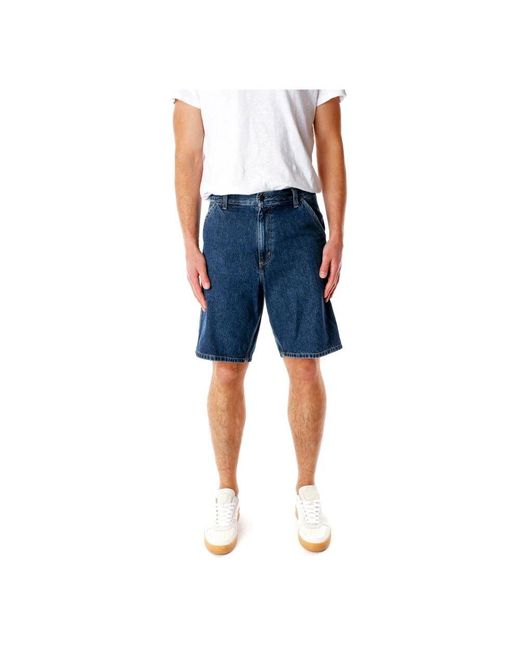 Carhartt Relaxed fit denim arbeits-shorts in Blue für Herren