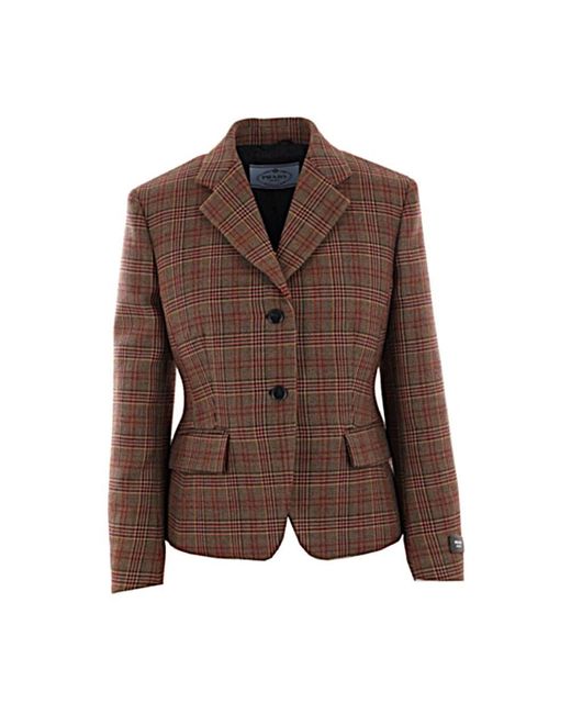 Prada Brown Stilvolle Jacke Für Modischen Look