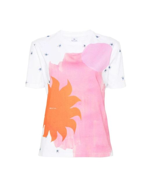 Camiseta con estampado floral Paul Smith de color Pink