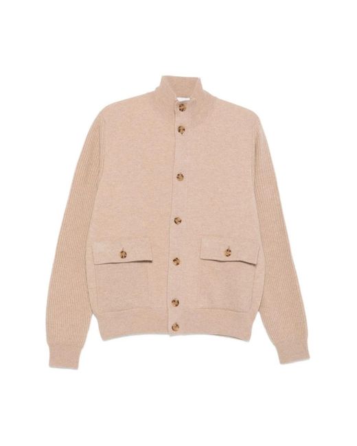 Lardini Truien & Vesten ,Wol Wollen Blend Cardigan Sweater in het Natural voor heren