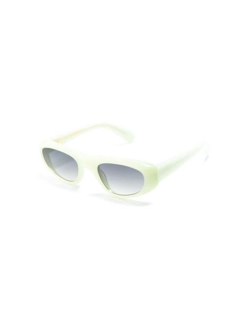 Kaleos Eyehunters White Grüne sonnenbrille für den täglichen gebrauch