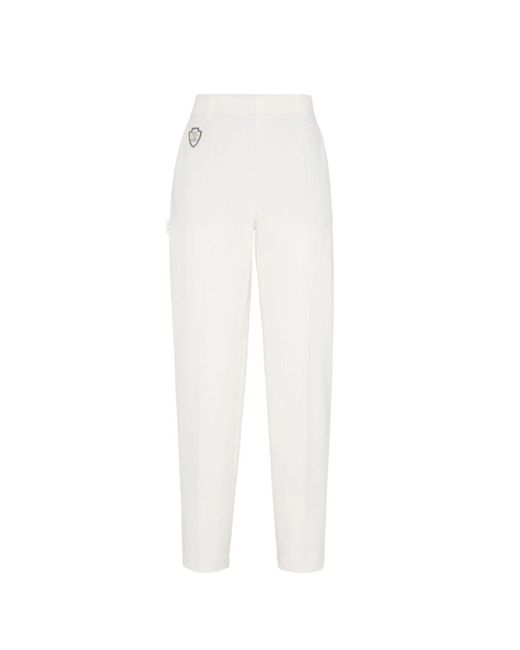 Brunello Cucinelli White Straight Trousers