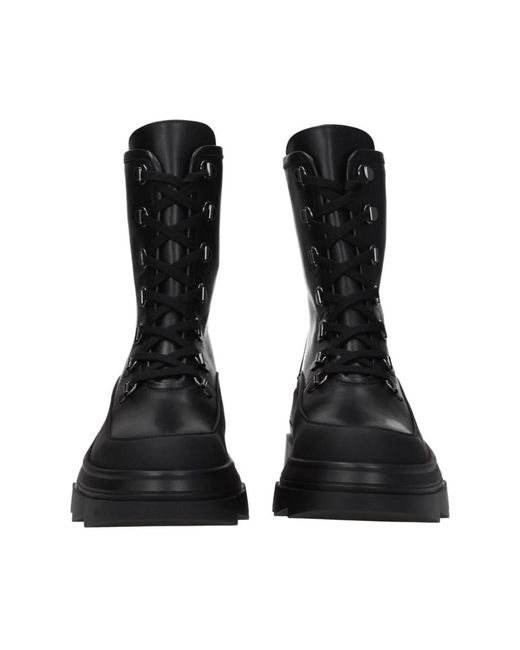 Stuart Weitzman Black Lace-Up Boots