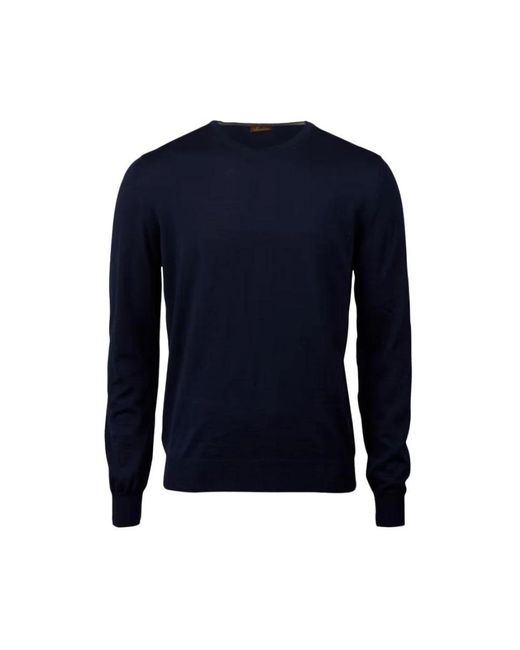 Stenstroms Merino crew neck sweater in Blue für Herren