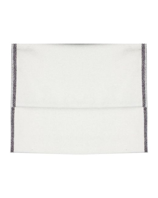 Eleventy White Winter Scarves for men