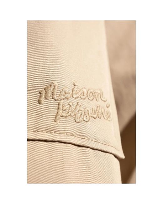 Maison Kitsuné Shirt mit logo in Natural für Herren