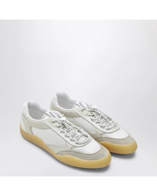 Prada White Allacciate Sneakers