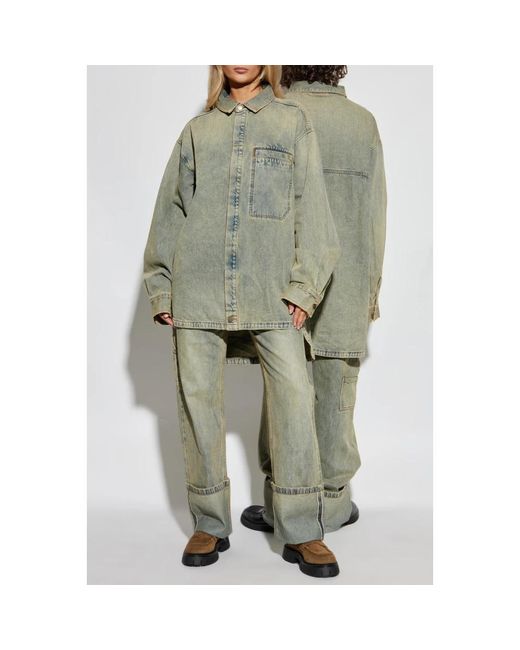 Entire studios Jeans ,Blauw ,Denim Straight Jeans in het Green