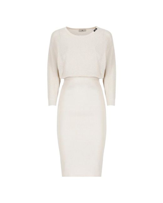 Midi Dresses di Elisabetta Franchi in Natural