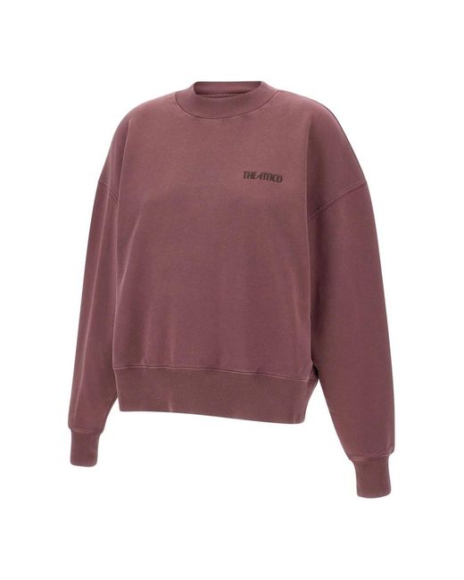 Sudadera De Algodón Malva, Cuello Redondo, Mangas Largas, Mujer, Talla The Attico de color Purple