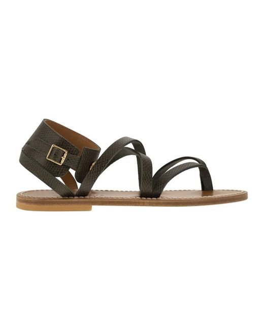 Flat sandals Longchamp de color Brown